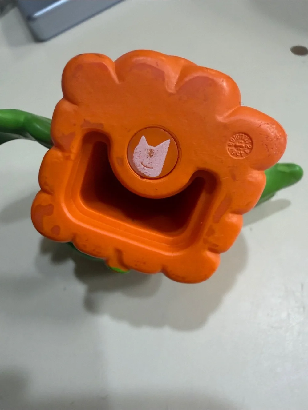 Smiling Orange Pumpkin Plush Toy with Green Leaves - Kids Stuffed Character